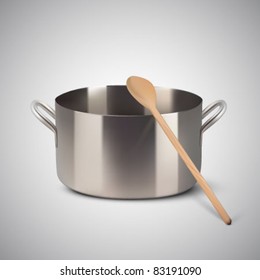 vector steel pot