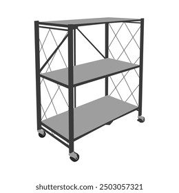 Vector steel shelf rack illustration design.