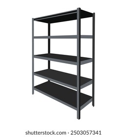Vector steel shelf rack illustration design.