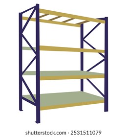 Vector steel shelf rack illustration design.
