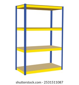 Projeto de ilustração de prateleira de aço vetorial.