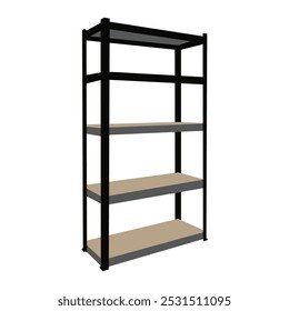 Vector steel shelf rack illustration design.