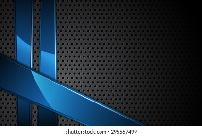 vector steel texture and blue metallic dynamic frame background