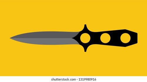 Vector steel throwing knive icon
