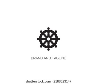 Vektorlenkrad für ein Schiff oder Boot. Nautisches Symbol.
