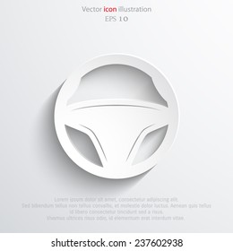 Vector steering wheel web icon. Eps 10.