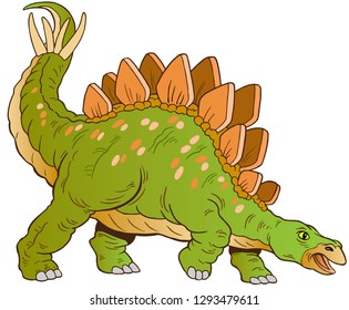 Vector stegosaurus dinosaur illustration
