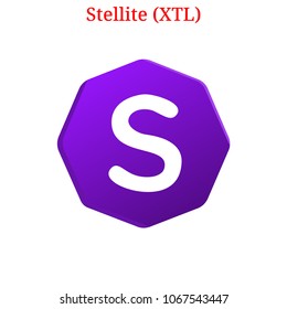 Vector Stellite (XTL) digital cryptocurrency logo. Stellite (XTL) icon. Vector illustration isolated on white background.