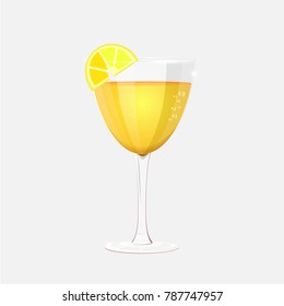 Vector stemware and glasses with cocktail. realistic, style