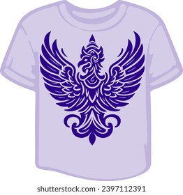 Vector stencil art showcasing Garuda, the mythical creature with wings