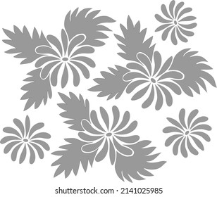 Vector stencil of daisy flowers for laser and hand cutting. Daisy monochrome background, daisy pattern.