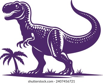 Vector stencil illustration of a dinosaur in a unique artistic portrayal