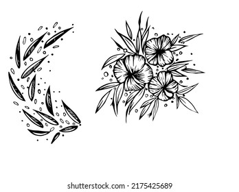 vector stencil illustration for postcards, books, tattoos, etc.