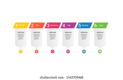 vector step Infographic stack chart design with icons and 6 options or steps. for business concept. Can be used for presentations banner, workflow layout, process diagram, flow chart,
