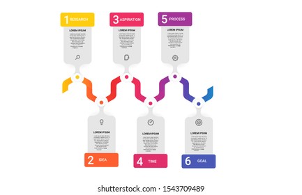 vector step Infographic stack chart design with icons and 6 options or steps. for business concept. Can be used for presentations banner, workflow layout, process diagram, flow chart,