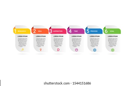 vector step Infographic stack chart design with icons and 6 options or steps. for business concept. Can be used for presentations banner, workflow layout, process diagram, flow chart