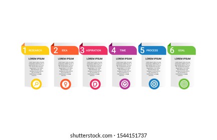 vector step Infographic stack chart design with icons and 6 options or steps. for business concept. Can be used for presentations banner, workflow layout, process diagram, flow chart