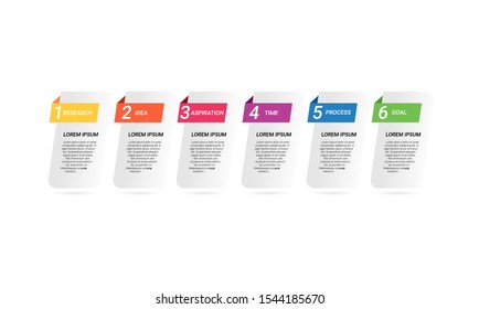 vector step Infographic stack chart design with icons and 6 options or steps. for business concept. Can be used for presentations banner, workflow layout, process diagram, flow chart