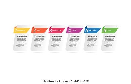 vector step Infographic stack chart design with icons and 6 options or steps. for business concept. Can be used for presentations banner, workflow layout, process diagram, flow chart