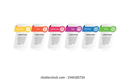 vector step Infographic stack chart design with icons and 6 options or steps. for business concept. Can be used for presentations banner, workflow layout, process diagram, flow chart