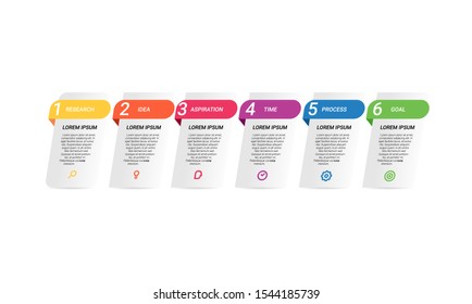 vector step Infographic stack chart design with icons and 6 options or steps. for business concept. Can be used for presentations banner, workflow layout, process diagram, flow chart