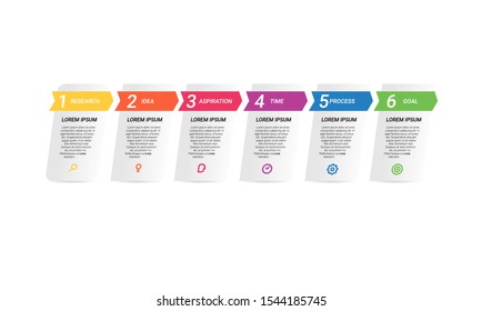 vector step Infographic stack chart design with icons and 6 options or steps. for business concept. Can be used for presentations banner, workflow layout, process diagram, flow chart