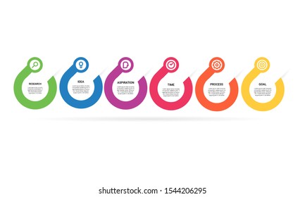 vector step Infographic stack chart design with icons and 6 options or steps. for business concept. Can be used for presentations banner, workflow layout, process diagram, flow chart