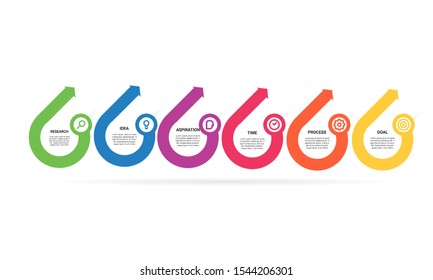 vector step Infographic stack chart design with icons and 6 options or steps. for business concept. Can be used for presentations banner, workflow layout, process diagram, flow chart