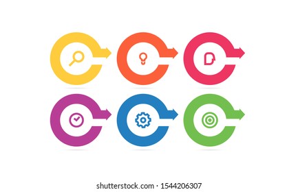 vector step Infographic stack chart design with icons and 6 options or steps. for business concept. Can be used for presentations banner, workflow layout, process diagram, flow chart