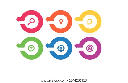vector step Infographic stack chart design with icons and 6 options or steps. for business concept. Can be used for presentations banner, workflow layout, process diagram, flow chart