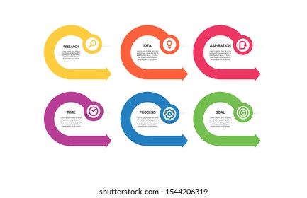 vector step Infographic stack chart design with icons and 6 options or steps. for business concept. Can be used for presentations banner, workflow layout, process diagram, flow chart