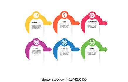 vector step Infographic stack chart design with icons and 6 options or steps. for business concept. Can be used for presentations banner, workflow layout, process diagram, flow chart