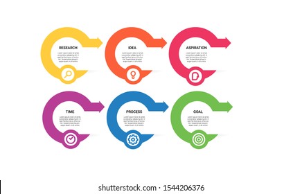 vector step Infographic stack chart design with icons and 6 options or steps. for business concept. Can be used for presentations banner, workflow layout, process diagram, flow chart