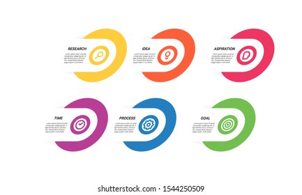 vector step Infographic stack chart design with icons and 6 options or steps. for business concept. Can be used for presentations banner, workflow layout, process diagram, flow chart