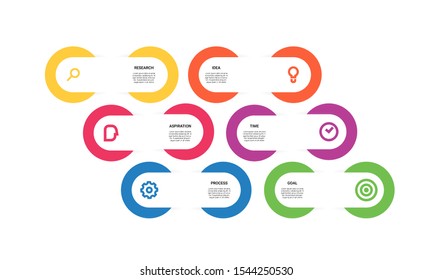 vector step Infographic stack chart design with icons and 6 options or steps. for business concept. Can be used for presentations banner, workflow layout, process diagram, flow chart