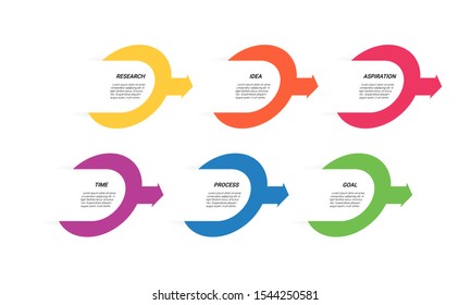 vector step Infographic stack chart design with icons and 6 options or steps. for business concept. Can be used for presentations banner, workflow layout, process diagram, flow chart