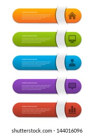 Vector step options banners and icons design template for web site. Vector illustration.