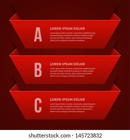 Vector step options banners and letters A, B, C, design template for web site. Vector illustration. 