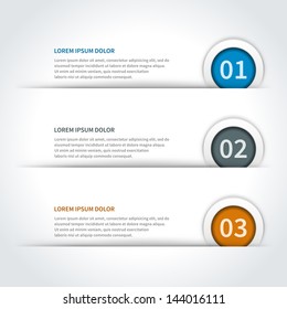 Vector step options banners and numbers design template for web site. Vector illustration.