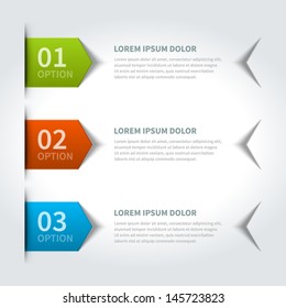 Vector step options banners and numbers design template for web site. Vector illustration. 