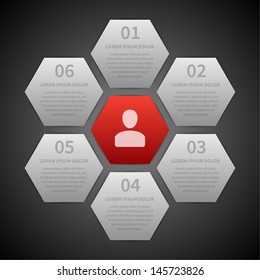 Vector step options banners and numbers design template for web site. Vector illustration. 