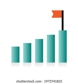 vector step for success, go growing, go achievement, rise to the goal, go up for success