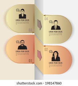Vector step template with business people. Can use for business concept.