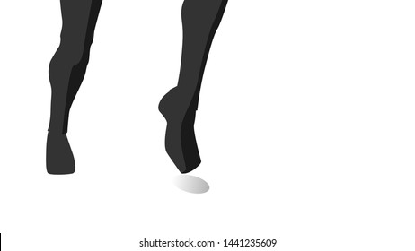 vector of stepping legs. blank background template. EPS 10