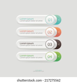 Vector steps, progress banners with colorful tags, for infographic or web design