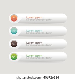 Vector steps, progress banners with colorful tags.