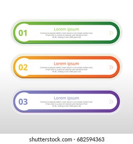 Vector steps, progress banners with colorful tags.