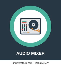 Vector Stereo Equalizer Symbol - Stereo Audio Slider Illustration - Voice Icon