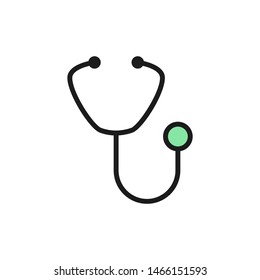 Vector stethoscope flat color icon.