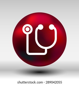 Vector of stethoscope icon on isolated background.